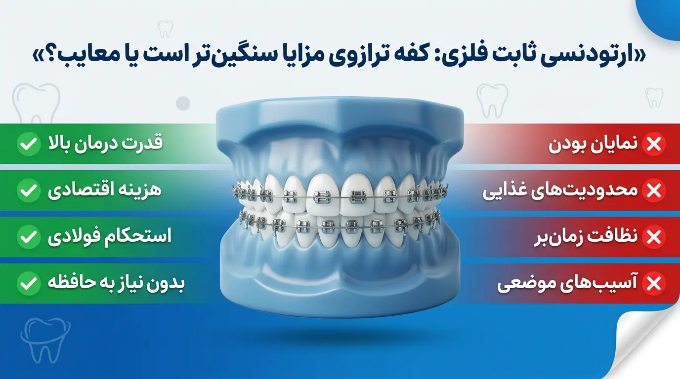 مزایا و معایب ارتودنسی براکت ثابت فلزی